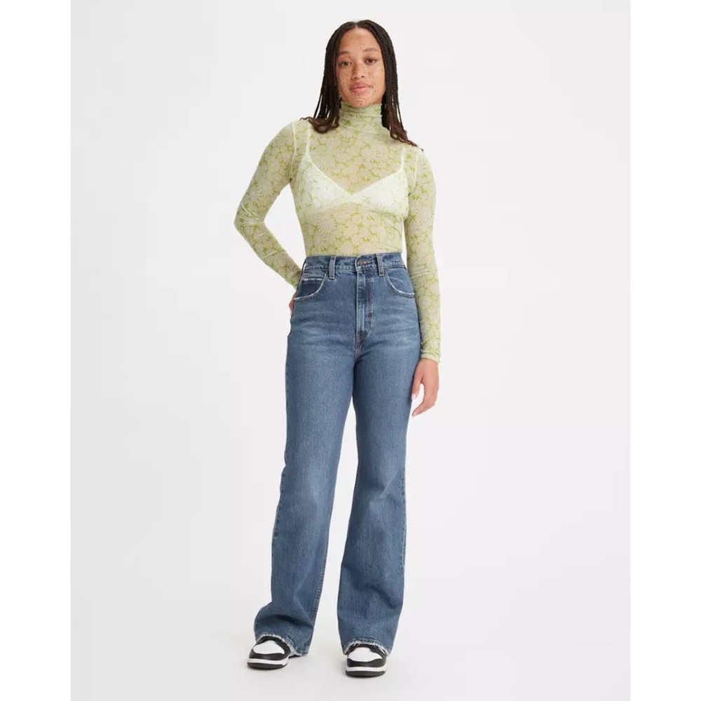 Levi’s Premium 70’s High Rise Flare Jeans Denim Blue High Waisted Wide Leg